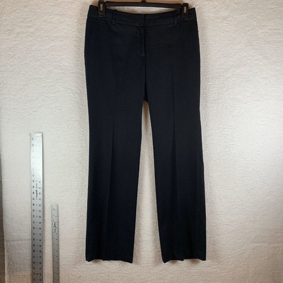 J.CREW Dress Pants Women 8 Black 100% Wool Mid-Rise Classic Formal Straight 8515 - Picture 1 of 8
